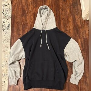 Oversized Navy and Gray Hoodie Brandy Melville